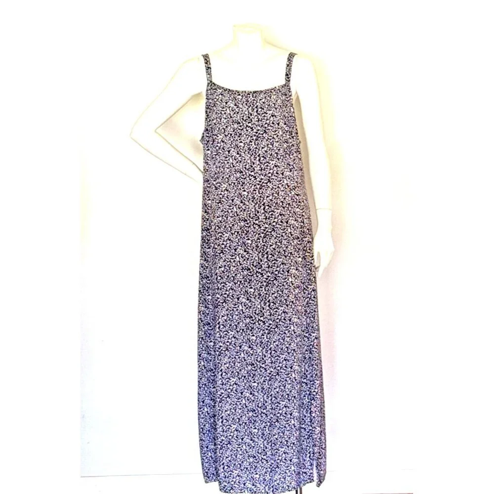 🌹OLD NAVY Womens XL Navy White Floral Coastal Beachy Boho Cottage Dress Y2K - Picture 1 of 8